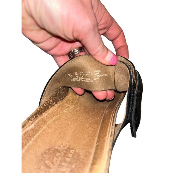 Clarks Temira East 26108411 Black Leather Wedge‎ Sandals Women's Size 10M - Picture 11 of 11